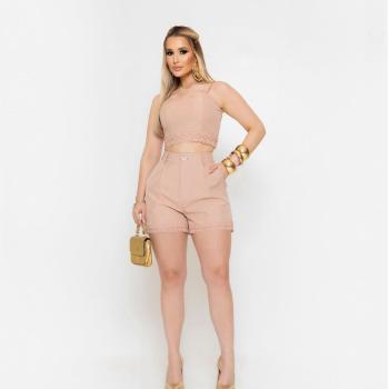 Conjunto Feminino Jaine Short e Cropped 7107 49211