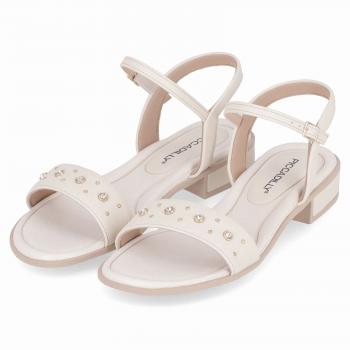 Sandalia Piccadilly Salto Baixo 590073 Off White 48923