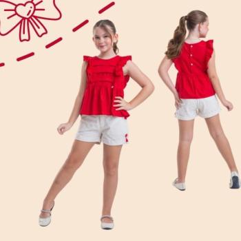 Conjunto Parangolé Feminino Juvenil 10100619 Blusa/Shorts 10 ao 14 43643