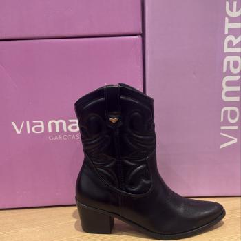 Bota Via Marte Texana Feminina 9001501 Preta 51152