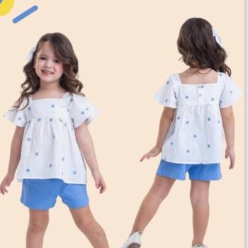 Conjunto Parangolé Feminino Infantil 10100659 Blusa/Shorts 1 ao 3 43647