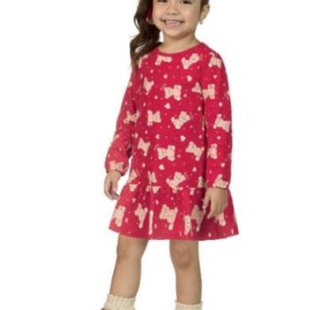 Vestido Kaiani Infantil 12366 Manga Longa 4 ao 10 44542 k26