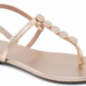 Sandalia La Femme Femenina  Rasteira Dourado/Cristal 34133 48850