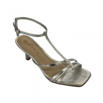 Sandalia Ramarim Salto Medio   Prata  6cm 2527203 48839