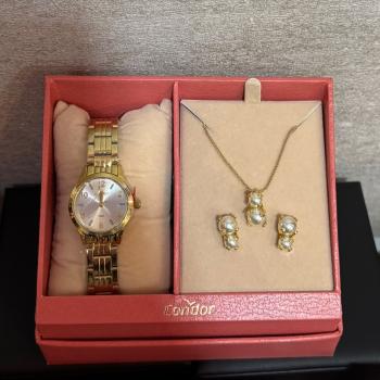 Relógio Condor Feminino Dourado Mostrador Branco CO2035NFZ/4X 51052