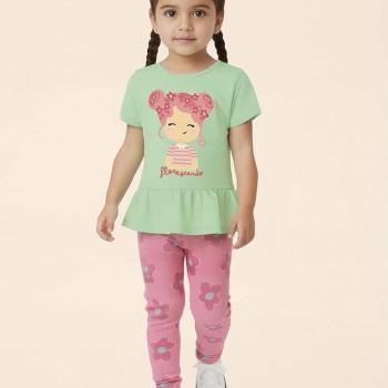 Conjunto Malwee Feminino Infantil 1000139488 Blusa/Calça 1 ao 3 45233 k26
