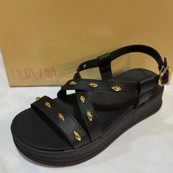 Sandália Flatform Sua Cia Feminina 844316575 Preto 51518