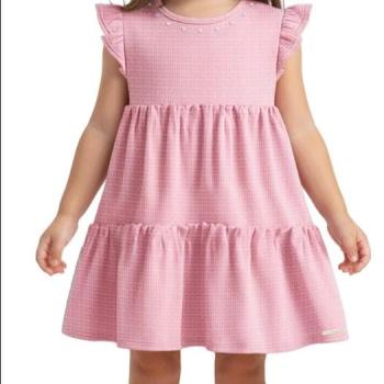 Vestido Carinhoso Curto C/Camadas de Babados Infantil 1000138171 2 ao 3 44172 K26