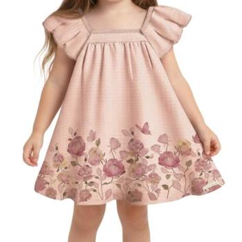 Vestido Carinhoso Curto Amplo Infantil 1000138170 4 ao 8 44171 K26