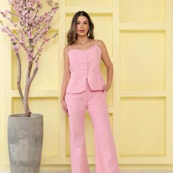 Conjunto Sessi Feminino Linho Blusa e Calça 8962 48990