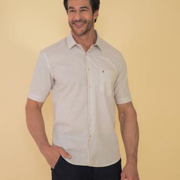 Camisa Breda Social Masculina M/C Risca de Giz Com Bolso 01111963 51591