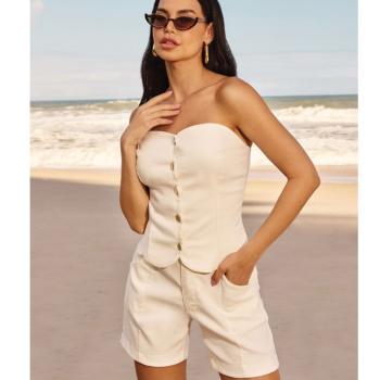 Cropped Gatabakana Com Botoes/Alças Removiveis 40075 49391