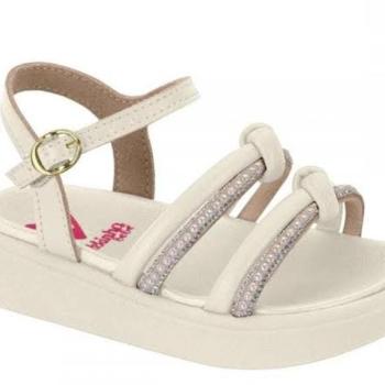 Sandália Molekinha 2733103 Branco Off/Cristal/Perola 43469