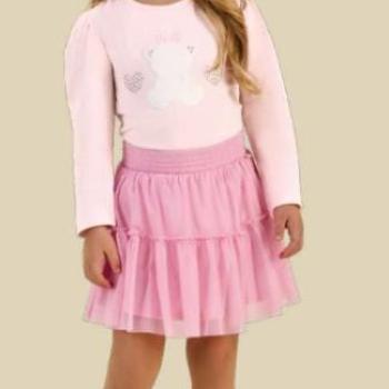 Conjunto Tiny Joy Feminino Infantil 12410 Blusa Manga Longa/Saia 4 ao 10 44362 k26