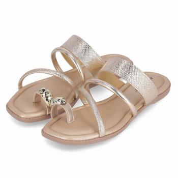 Sandália Piccadilly Feminina Rasteira 508083 Ouro 50628