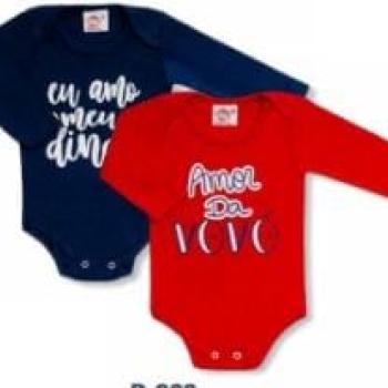 Body Ticos e Ticas Feminino Bebê Manga Longa Frases 614 Rn ao G 43823