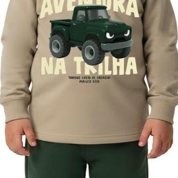 Conjunto Moletom Malwee Masculino Infantil 1000137342 Blusão/Calça 4 ao 8 44574 k26