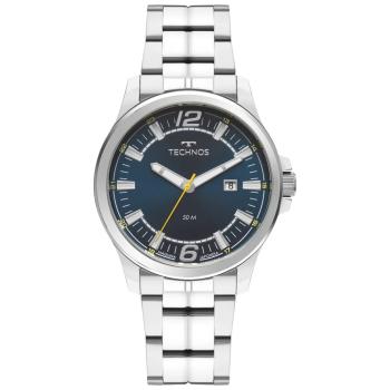 Relógio Technos Masculino 2115UER Prata Com Mostrador Azul Escuro 52076