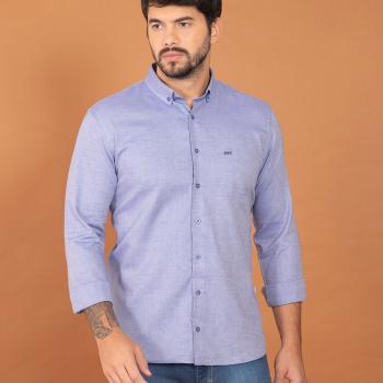 Camisa Social Masculina OTT M/L Com Botões na Gola Slim 01324174 51712