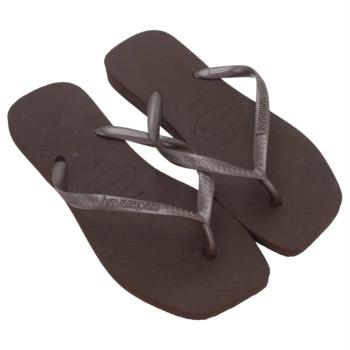Chinelo Havaianas Feminino Slim Square Café 51461