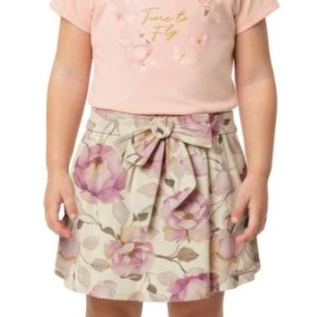Conjunto Carinhoso Feminino Infantil 1000136250 Blusa/Saia 1 ao 3 44276 K26