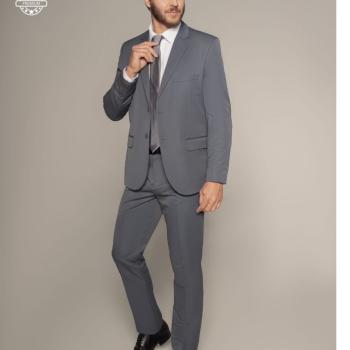 Terno KDU Costume Alfaitaria Corte Italiano Slim Poliviscose Cinza 62010 49147