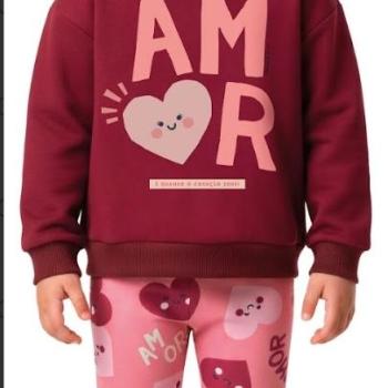 Conjunto Malwee Feminino Infantil 1000136546 Blusão/Calça Legging 4 ao 8 44580 k26