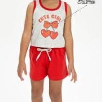 Conjunto Fashion Kids Feminino Infantil 9808 Cropped/Shorts Moletinho 1 ao 3 44255 k26