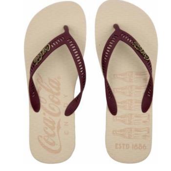 Chinelo Coca Cola Masculina CC4852 Off White/Bordô 49561