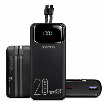 AeF - Power Bank BTE-38 20000mAh - cabo tipo C e Lightning Integrados