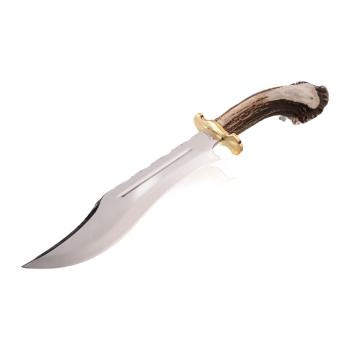 ELMO - Faca LM Bowie 10 Pol Cabo Chifre de Cervo Aço Inox 5mm