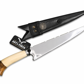 FERREIRO ARTESÃO - Faca 10 Pol espigao Madeira e Osso Pata de Cavalo Aço Inox