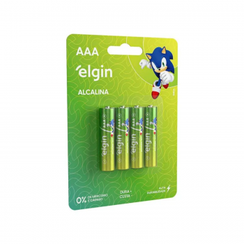 ELGIN - Pilha Alcalina Palito AAA 3A - Blister com 4