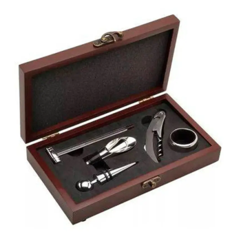 AeF - Kit Vinho 6 Peças Maleta Gourmet com Termômetro