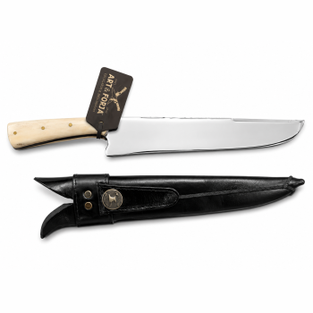 FERREIRO ARTESÃO - Faca Full Tang 10 pol 3mm Dorso Mosqueado Cabo Madeira/Osso