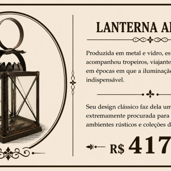 AeF - Lanterna antiga de metal e vidro
