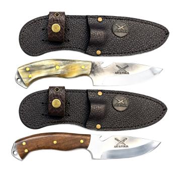 AeF - Faca EDC Militar Abridor 4 Pol Cabo Madeira, Osso ou Misto Aço Inox 3mm ou Aço Carbono 4mm