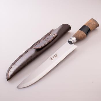ELMO - Faca AL 7 Pol Cabo Madeira/Detalhe Chifre Aço Inox 2mm