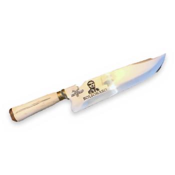 AeF - Faca Picanheira 10 Pol Cabo Madeira, Osso ou Misto Aço Inox 3mm