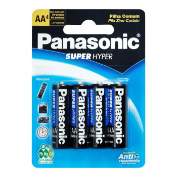 PANASONIC - Pilhas AA Zinco Carvao Pack com 4