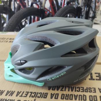 CAPACETE MTB IN MOLD CINZA/TURQ M