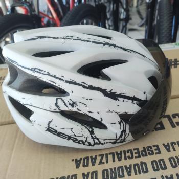 CAPACETE MTB ELITE C/VISEIRA PT/BR