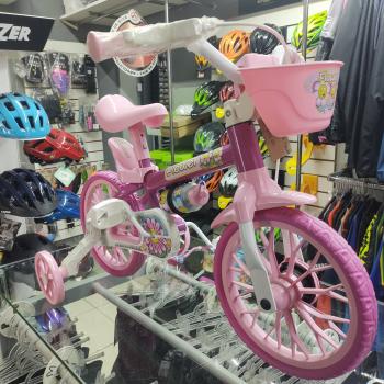 BICICLETA ARO 12 FLOWER FEM ROSA /