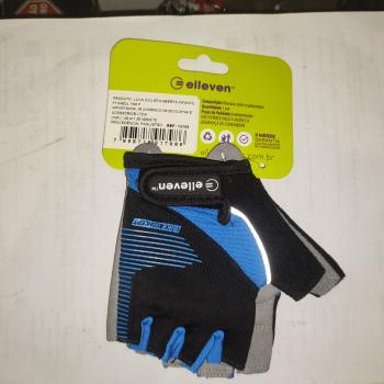 LUVA CICLISTA ABERTA INFANTIL PTO/AZUL TAM P