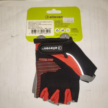 LUVA  INFANTIL ABERTA PRETO/VERMELHO  P
