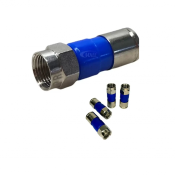 CONECTOR F RG 6 METAL COMPRESSÃO