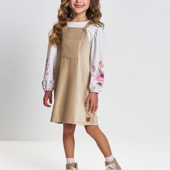 CONJ BLUSA ML E SALOPETE / NATURAL/BG CAFE LATTE
