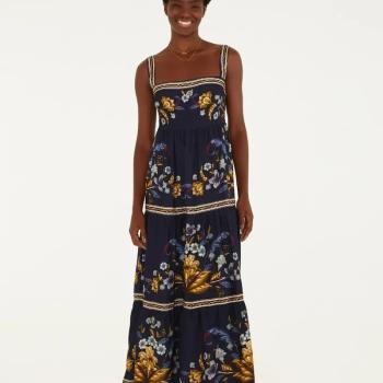 VESTIDO CROPPED FLORAL MAYE AZUL - GG