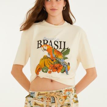 TSHIRT MEDIA ORIGINAL DO BRASIL BEGE