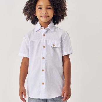 CONJ CAMISA E BERMUDA NATURAL/MESCLA CLARO